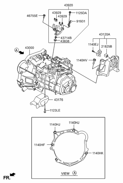 2015 Hyundai Accent Transaxle Assy-Manual Diagram