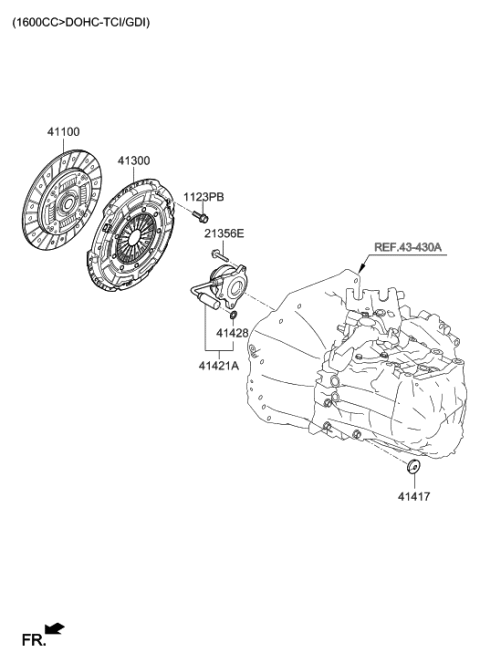 2020 Hyundai Veloster Clutch & Release Fork Diagram 3