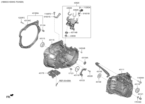 2019 Hyundai Veloster Transaxle Case-Manual Diagram 2