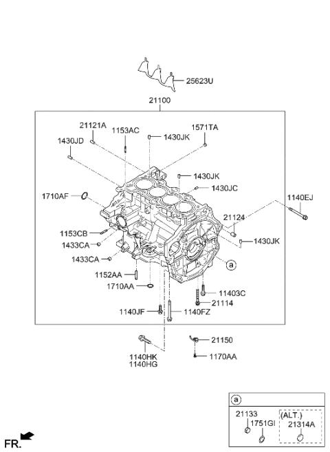 2021 Hyundai Veloster Block Assembly-Cylinder Diagram for 10YM3-2EW00