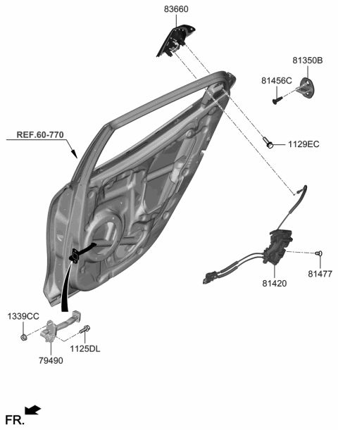 2021 Hyundai Veloster Rear Door Locking Diagram