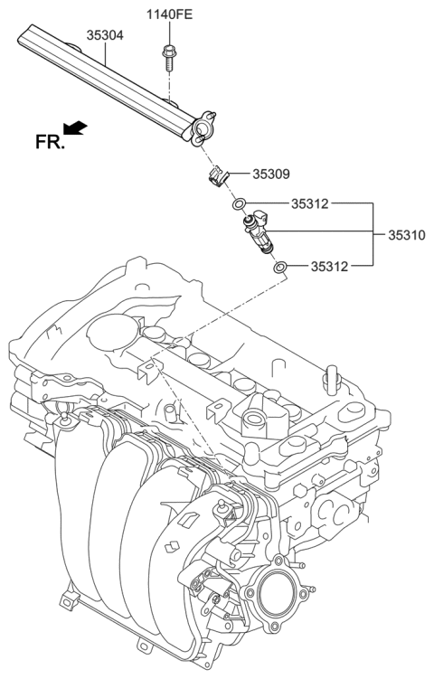 2019 Hyundai Veloster Throttle Body & Injector Diagram 2