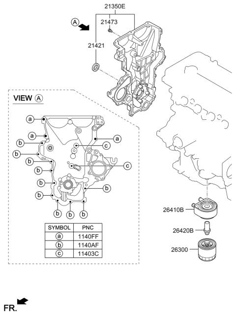 2019 Hyundai Veloster Front Case & Oil Filter Diagram 1