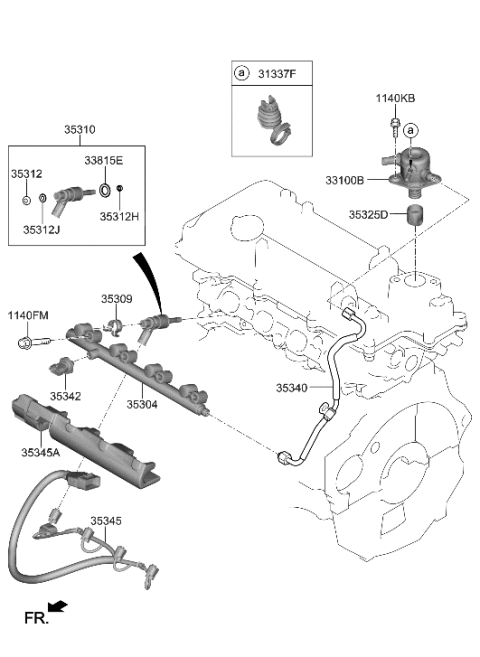 2019 Hyundai Veloster Throttle Body & Injector Diagram 1