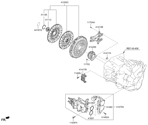 2021 Hyundai Veloster Clutch & Release Fork Diagram 5