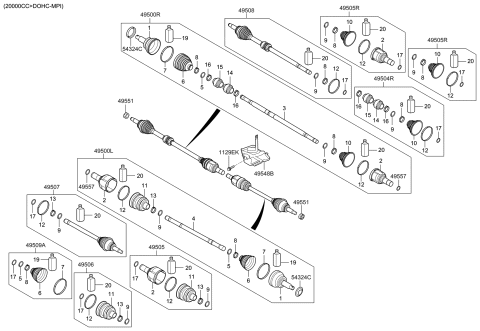 2020 Hyundai Veloster Drive Shaft (Front) Diagram 2