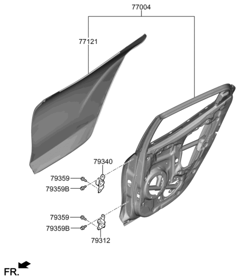 2020 Hyundai Veloster Rear Door Panel Diagram