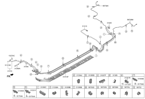 2019 Hyundai Veloster Holder-Fuel Tube Diagram for 31355-F2500