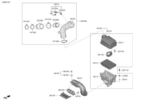 2020 Hyundai Veloster Air Cleaner Diagram 1