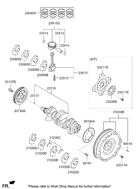 2020 Hyundai Veloster Crankshaft & Piston Diagram 2