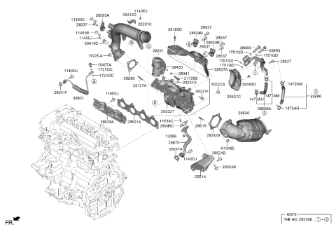 2019 Hyundai Veloster Pipe Assembly-Oil Feed Diagram for 28240-2B760