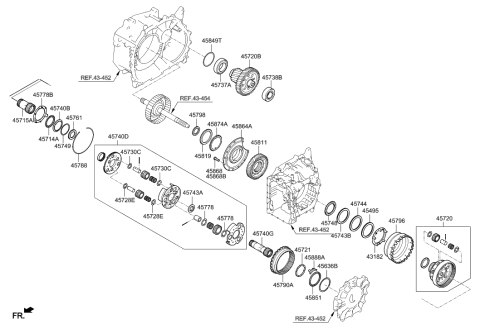 2019 Hyundai Veloster Gear Kit-Automatic Transaxle Transfer Driven Diagram for 45720-2F013