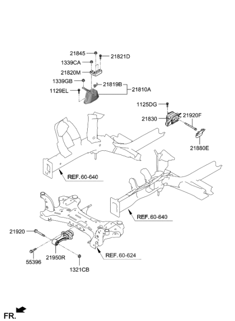 2019 Hyundai Ioniq Bolt Assembly-Engine Mounting Diagram for 21991-A5000