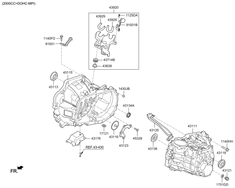 2021 Hyundai Veloster Transaxle Case-Manual Diagram 4