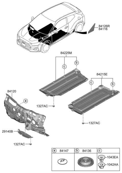 2019 Hyundai Ioniq Pad Assembly-Isolation Dash Panel Diagram for 84120-J3010