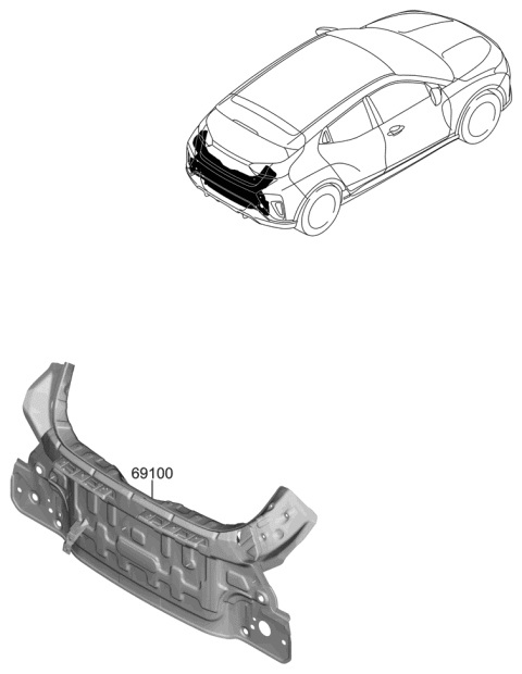 2021 Hyundai Veloster Panel Assembly-Back Diagram for 69100-J3100