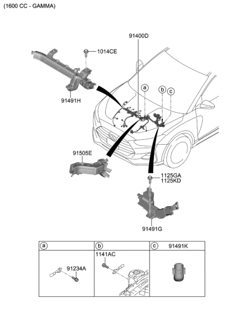 2021 Hyundai Veloster Wiring Assembly-Control Diagram for 91430-J3041