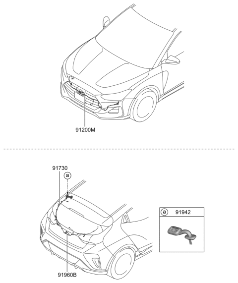 2020 Hyundai Veloster Wiring Assembly-Tail Gate Extension Diagram for 91655-J3020