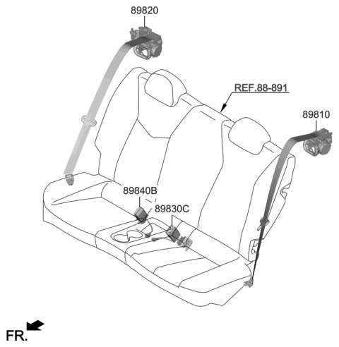 2019 Hyundai Veloster Rear Seat Belt Diagram