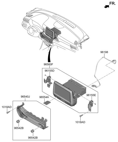 2020 Hyundai Veloster Head Unit Assembly-Avn Diagram for 96560-J3200-RET