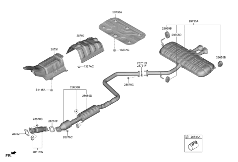 2020 Hyundai Veloster Muffler & Exhaust Pipe Diagram 1