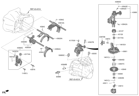 2019 Hyundai Veloster Gear Shift Control-Manual Diagram 3