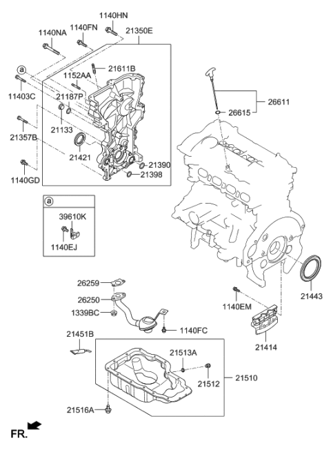 2021 Hyundai Veloster Belt Cover & Oil Pan Diagram 2