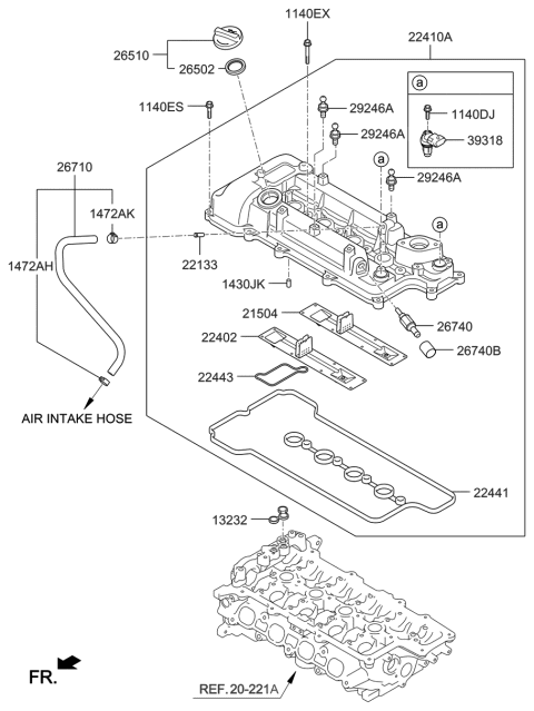 2019 Hyundai Veloster Rocker Cover Diagram 1