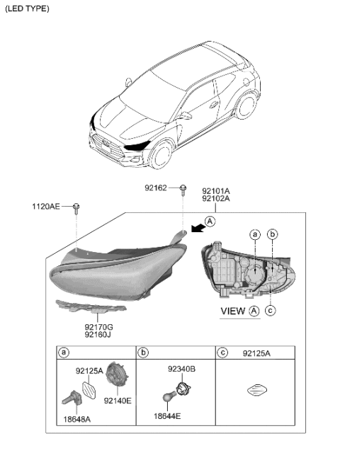 2019 Hyundai Veloster Head Lamp Diagram 2