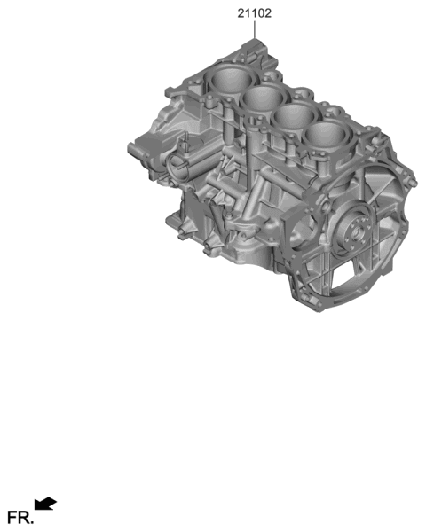 2020 Hyundai Veloster Short Engine Assy Diagram 1