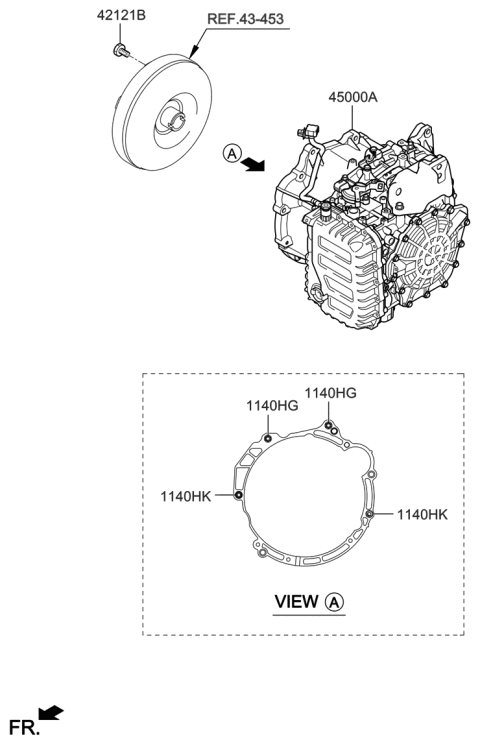 2021 Hyundai Veloster Transaxle Assy-Auto Diagram