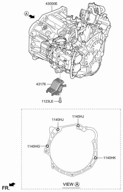 2020 Hyundai Veloster Transmission Assembly-DCT Diagram for 43000-2D160