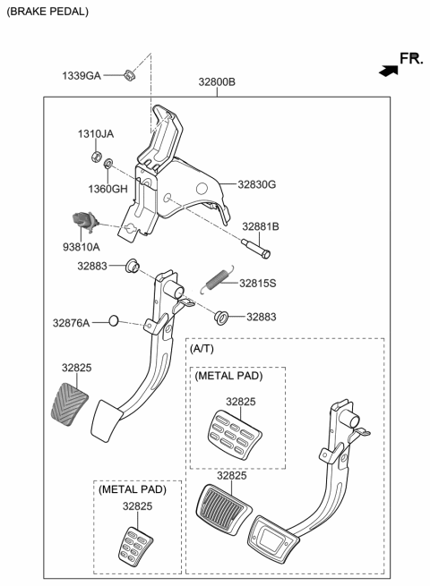 2021 Hyundai Veloster Brake & Clutch Pedal Diagram 1