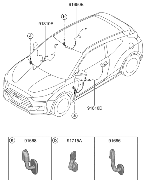 1993 Hyundai Scoupe Grommet Diagram for 91981-J3610