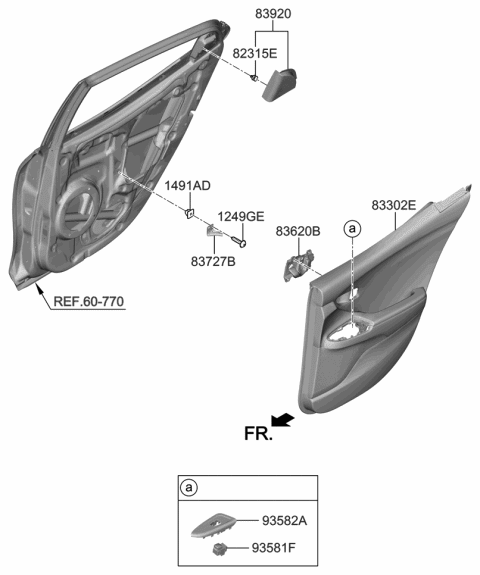 2020 Hyundai Veloster Panel Assembly-Rear Door Trim,RH Diagram for 83308-J3000-NNB