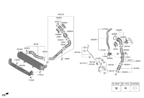 2020 Hyundai Veloster Turbocharger & Intercooler Diagram