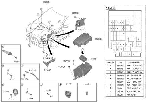 2019 Hyundai Ioniq Pcb Block Assembly Diagram for 91959-J3010