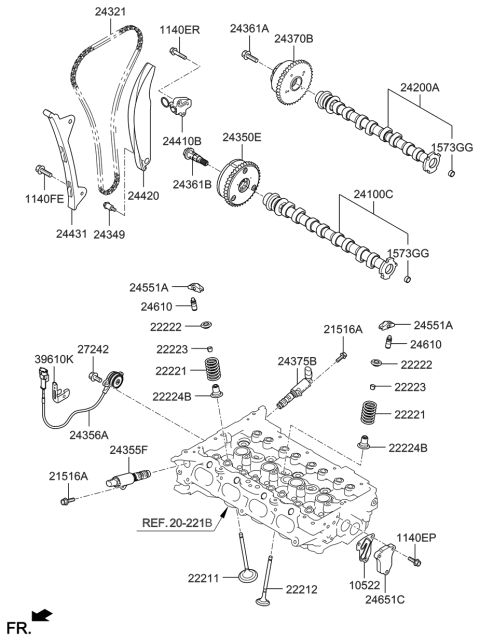 2020 Hyundai Veloster Camshaft & Valve Diagram 2