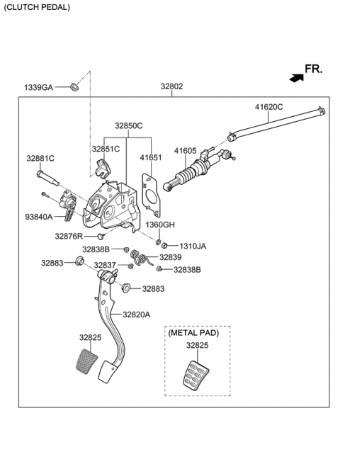 2019 Hyundai Veloster Brake & Clutch Pedal Diagram 2