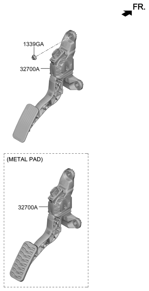 2019 Hyundai Veloster Pedal Assembly-Accelerator Diagram for 32700-J3110