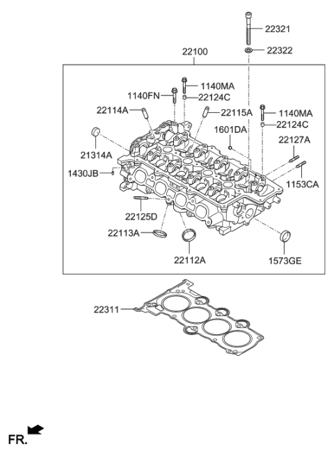 2021 Hyundai Veloster Cylinder Head Diagram 1