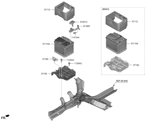 2021 Hyundai Veloster Battery Sensor Assembly Diagram for 37180-J3000