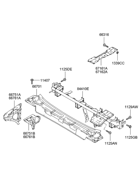 2006 Hyundai Elantra Panel Assembly-COWL Side Inner Upper,L Diagram for 66750-2D011