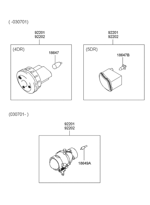 2006 Hyundai Elantra Old Body Style Body Side Lamp Diagram