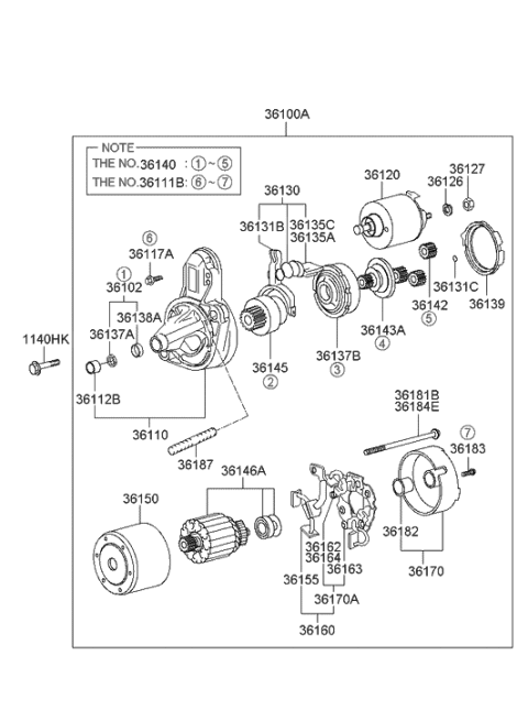 2006 Hyundai Elantra Starter Motor Diagram