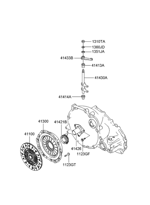 2006 Hyundai Elantra Old Body Style Clutch & Release Fork (MTA) Diagram 1