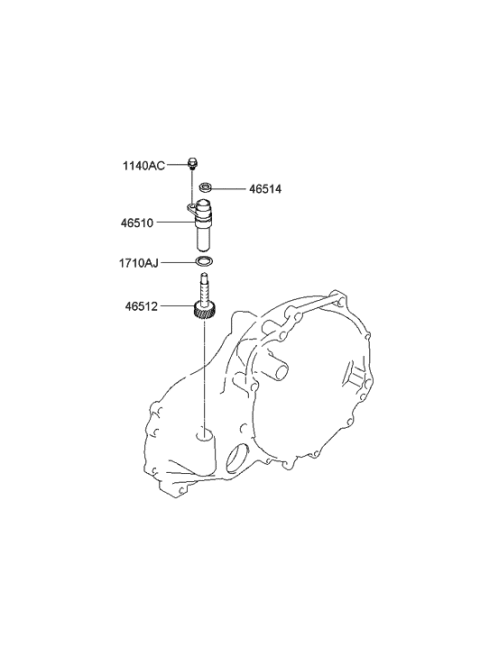 2006 Hyundai Elantra Old Body Style Speedometer Driven Gear (MTA) Diagram