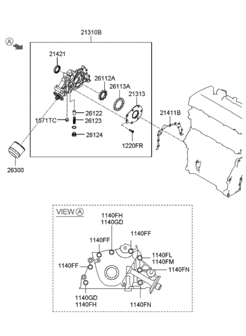 2005 Hyundai Elantra Front Case Diagram