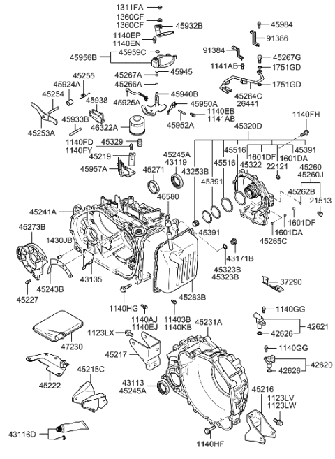 2004 Hyundai Accent Support-Parking Roller Diagram for 45938-39060