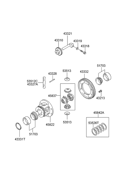2000 Hyundai Elantra New Body Style Transaxle Gear-Manual Diagram 2